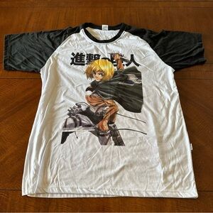 Attack on Titian Shirt Size Large White & Black